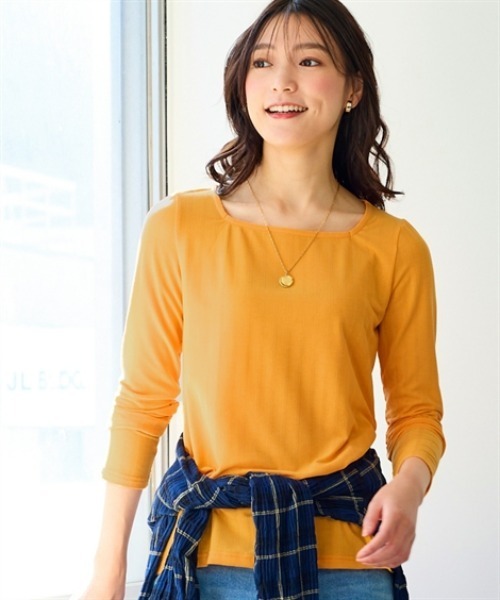 ニッセン（nissen） tシャツ ランダムリブカットソースクエアネック