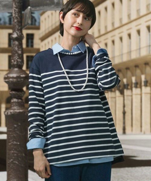 tシャツ マリンストライプ ロングスリーブボーダーTシャツ RP 長袖Tシャツ レディース