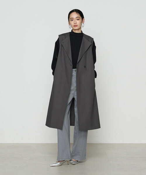 【希少】マレーラ ロングジレ ロングベスト ブラック42 ダブル ブラック ZARA - 大人気/完売品【ザラ】斜めライン ロング ジレ ベスト