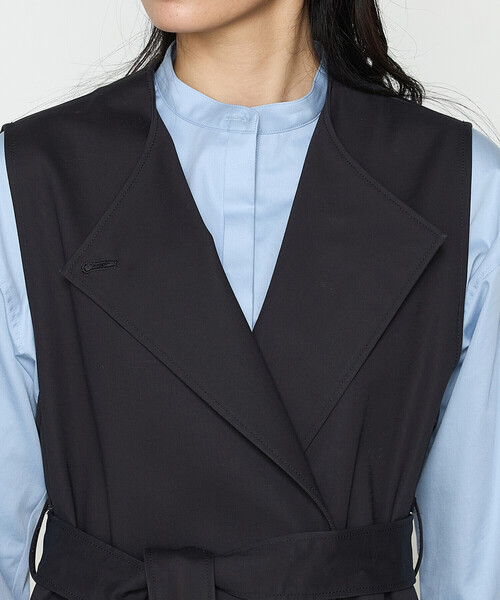 【希少】マレーラ ロングジレ ロングベスト ブラック42 ダブル ブラック 美品 ZARA バックルベスト M ブラック ジレ ロングベスト きれい