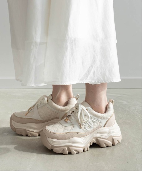 RANDA新品未使用モノグラムボリュームソールスニーカーＬサイズ モノグラムボリュームソールスニーカーRANDA公式サイト