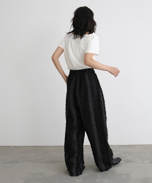 黒 半袖チュニック ドレープデザイン hellam tシャツ ドレープデザイン半袖Tシャツ レディース