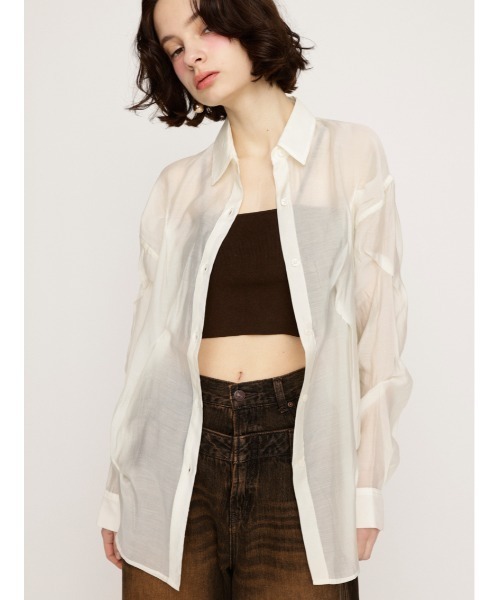 SLY ブラウス シャツ SHEER TUCKED SH シアー タックド シアー