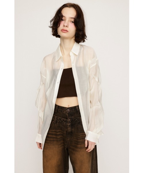 ブラウス シャツ Sway Back Tuck シャツ レディース シャツ ブラウス 春夏 レディース スキッパー トップス ロール