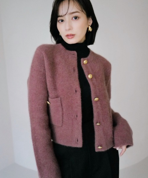 anuans（アニュアンス） ノーカラージャケット FREE ピンク系その他