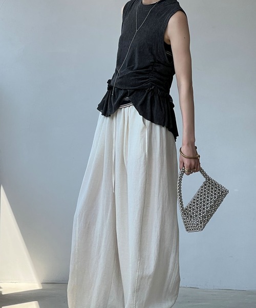 □【STOFストフ】 Linen Color Mixed Pants SF22SS-16(2色