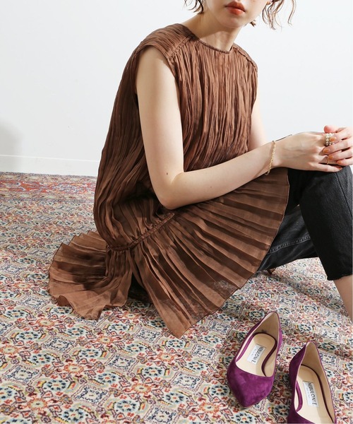「IENA LA BOUCLE」 ノースリーブブラウス FREE ブラウン レディース