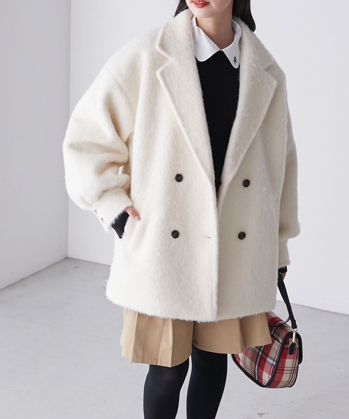 「BONLECILL」 チェスターコート FREE チャコールグレー レディース_画像2