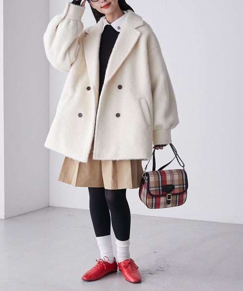 「BONLECILL」 チェスターコート FREE チャコールグレー レディース_画像6