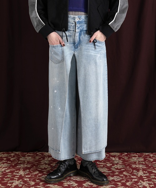 AULA AILA ジーンズ デニム デニムパンツ レイヤードデニム