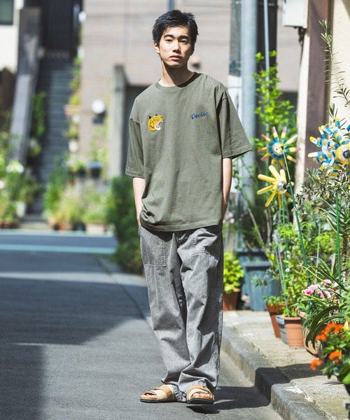 ニコアンド ベトジャンモチーフ刺繍Ｔシャツ カーキ Ｍサイズ ユニセックス niko and… tシャツ ベトジャンモチーフ刺繍Tシャツ メンズ