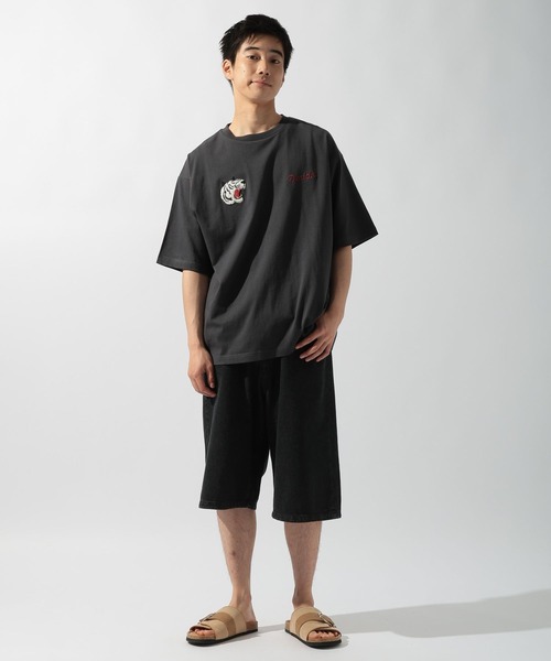 ニコアンド ベトジャンモチーフ刺繍Ｔシャツ カーキ Ｍサイズ ユニセックス セール】ベトジャンモチーフ刺繍Tシャツ（Tシャツ/カットソー