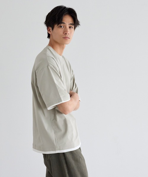 coca tシャツ EAZY TEX フェイクレイヤードTシャツ 速乾/シワ