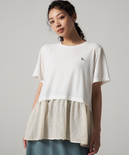 tシャツ ドッキング フレア Tシャツ レディース