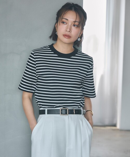tシャツ 「Saori Oyamada × SLOANE × ANAYI」コットン天竺コンパクトＴシャツ レディース ANAYI tシャツ 「Saori Oyamada × SLOANE ANAYI」コットン天竺