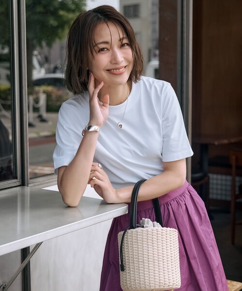 tシャツ 「Saori Oyamada × SLOANE × ANAYI」コットン天竺コンパクトＴシャツ レディース