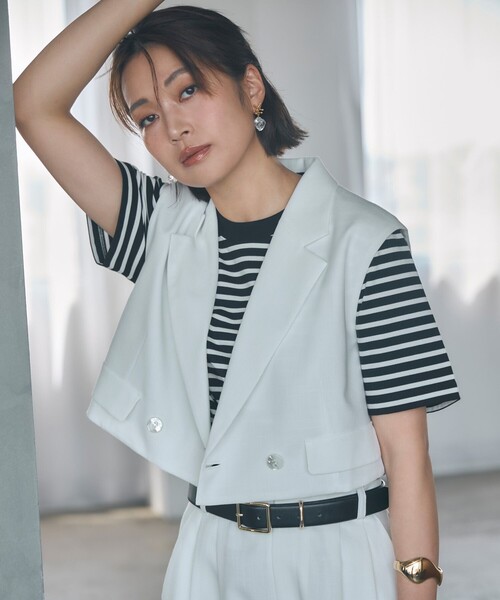 tシャツ 「Saori Oyamada × SLOANE × ANAYI」コットン天竺コンパクトＴシャツ レディース ANAYI tシャツ 「Saori Oyamada × SLOANE ANAYI」コットン天竺