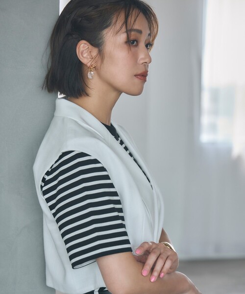 tシャツ 「Saori Oyamada × SLOANE × ANAYI」コットン天竺コンパクトＴシャツ レディース ANAYI tシャツ 「Saori Oyamada × SLOANE ANAYI」コットン天竺