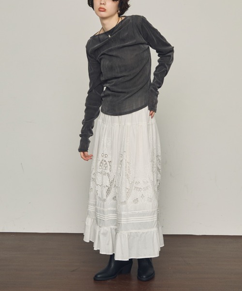 Trish（トリッシュ） スカート カットワークレースギャザースカート