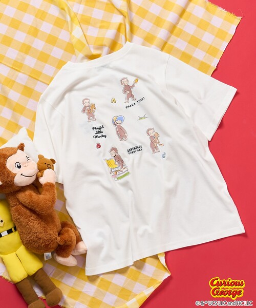 tシャツ 「おさるのジョージ」 バックプリントTシャツ/ビッグシルエットTシャツ レディース FREAK'S STORE tシャツ 「おさるのジョージ」 バックプリントT
