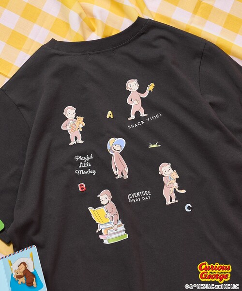 tシャツ 「おさるのジョージ」 バックプリントTシャツ/ビッグシルエットTシャツ レディース