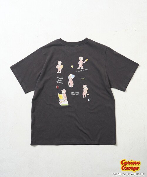 tシャツ 「おさるのジョージ」 バックプリントTシャツ/ビッグシルエットTシャツ レディース FREAK'S STORE tシャツ 「おさるのジョージ」 バックプリントT