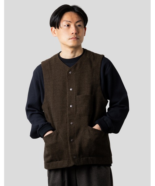 narifuri（ナリフリ） ベスト ジレ ツイーディワークベスト メンズ