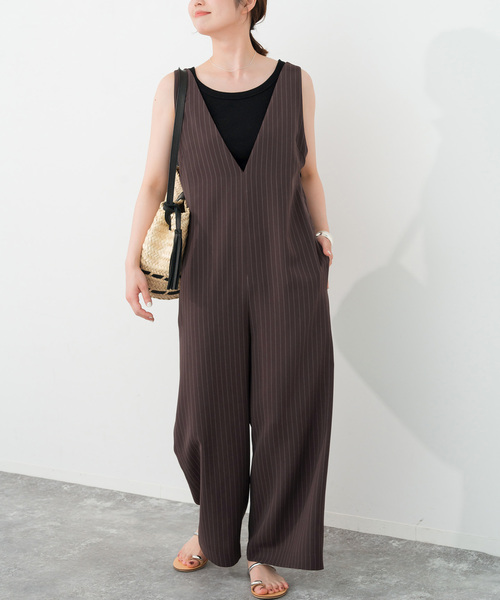 Spick＆Span サロペット オーバーオール ピンストライプV