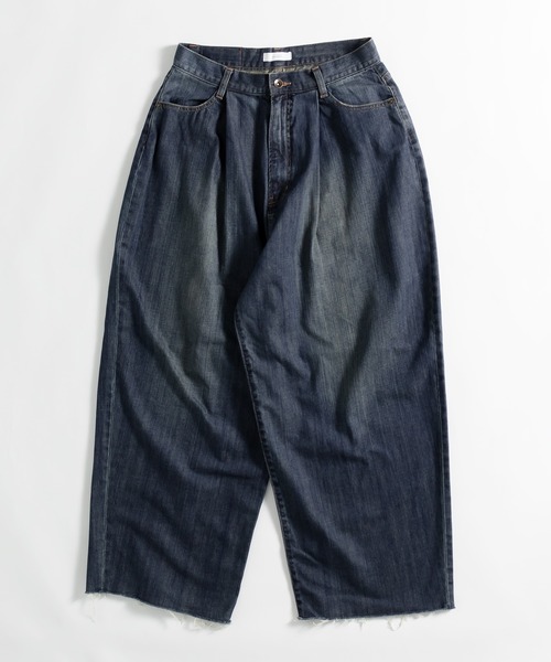 「MUHET」 加工デニムパンツ LARGE チャコール メンズ