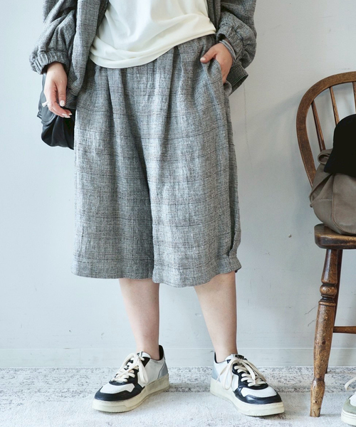JOURNAL STANDARD LUXE パンツ シルクMIXチェック ハーフパンツ