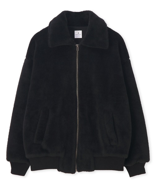 ネペンテス 日本製 裏ボア コットン パッチワーク 短丈 ジャケット 黒ブラック LANVIN en Bleu tシャツ 軽量 オーバーサイズ ボアジャケット メンズ