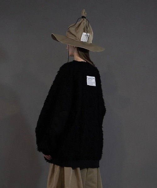 【24SS my beautiful landlet ビッグカーディガン】 My Beautiful Landlet FAUX ALPACA ビッグカーディガン Black