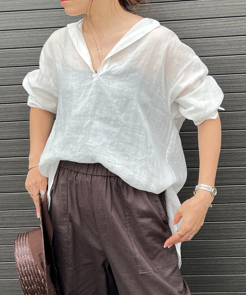 「Rouge vif」 長袖ブラウス フリー ベージュ レディース_画像5