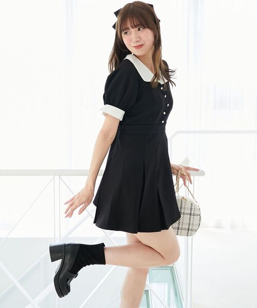 MAJESTIC LEGON（マジェスティックレゴン） ワンピース 衿配色ミニ