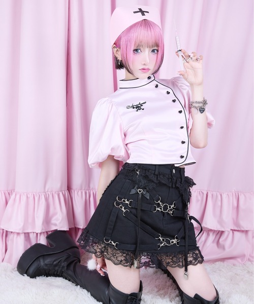 AVENCHUMU スカート Garter ＆ Harness lace mini skirt : ZOZOTOWN