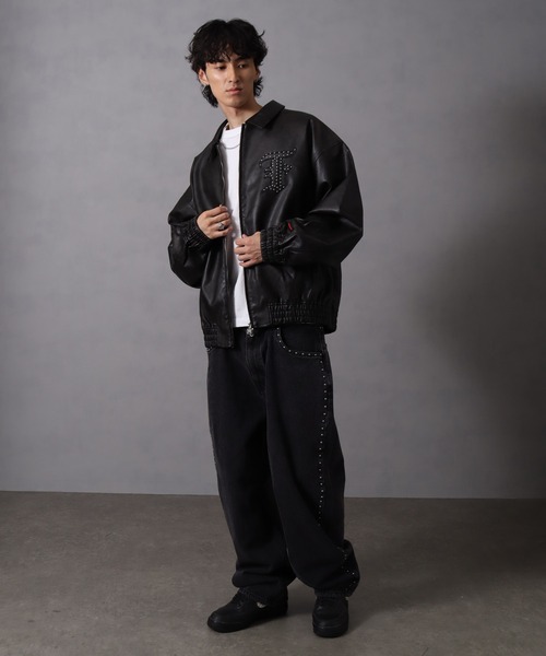 FUBU（フブ） ワイドパンツ ジーンズ Studs Denim Jacket / スタッズ