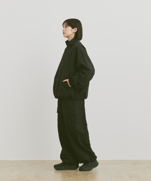 「flaner」 ナイロンブルゾン MEDIUM チャコールグレー レディース_画像5