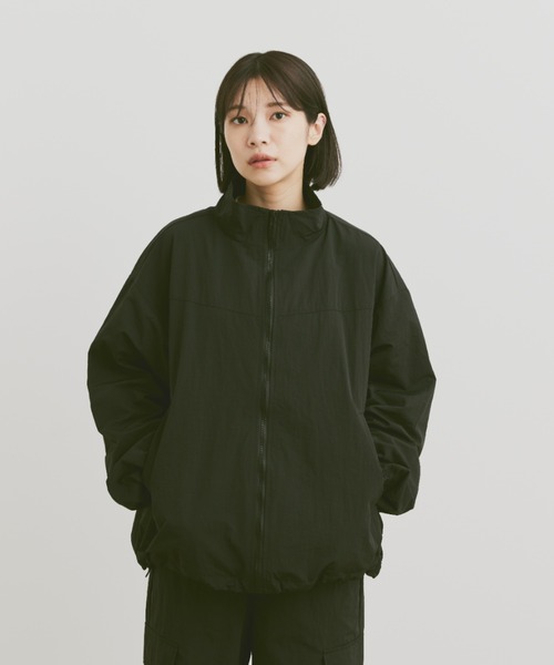 「flaner」 ナイロンブルゾン MEDIUM チャコールグレー レディース_画像7