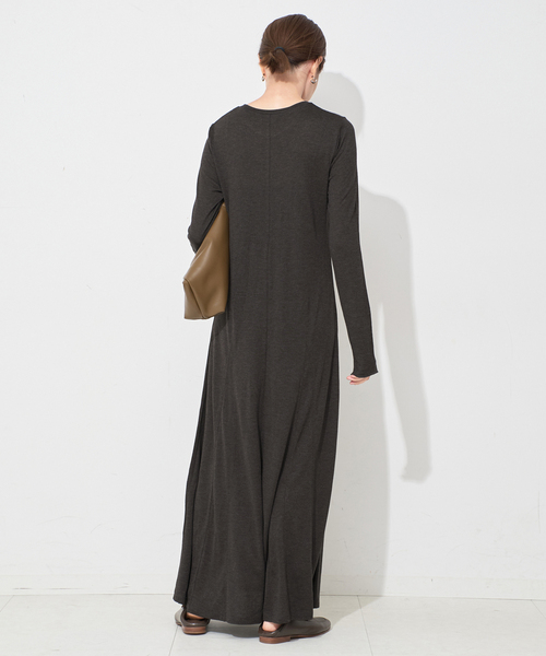 SLOBE IENA（スローブイエナ） ワンピース ウール混ジャージーフレア