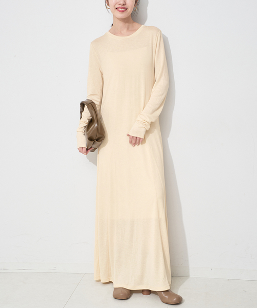 SLOBE IENA（スローブイエナ） ワンピース ウール混ジャージーフレア