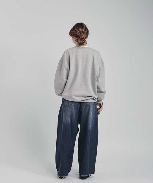 「MUHET」 スウェットカットソー X-LARGE ブラウン レディース_画像7