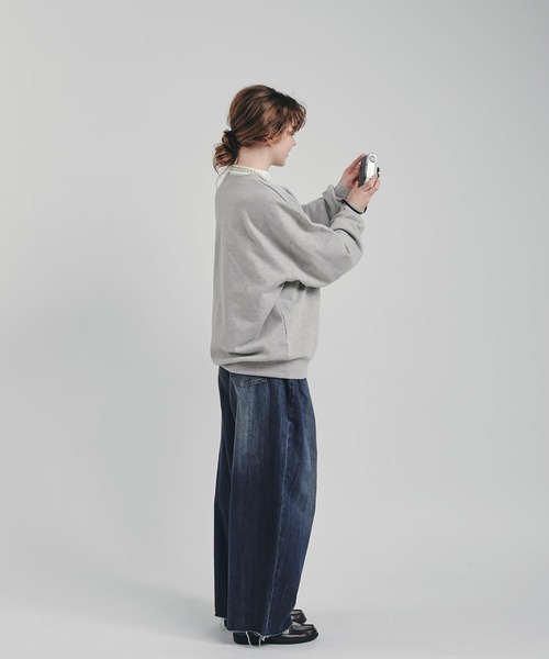 「MUHET」 スウェットカットソー X-LARGE ブラウン レディース_画像8