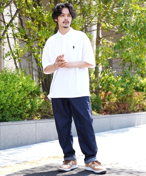 「U.S. POLO ASSN.」 半袖ポロシャツ X-LARGE ホワイト系その他 メンズ_画像9