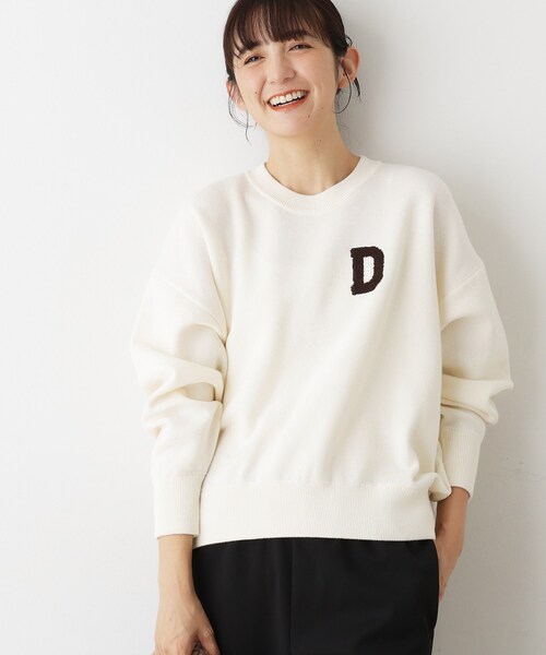 Dessin（デッサン） ニット セーター 「洗える」Dサガラ刺繍ワッペン