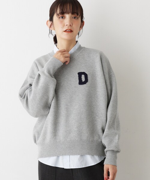 Dessin（デッサン） ニット セーター 「洗える」Dサガラ刺繍ワッペン