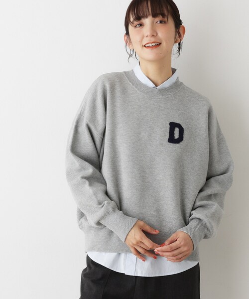 Dessin（デッサン） ニット セーター 「洗える」Dサガラ刺繍ワッペン