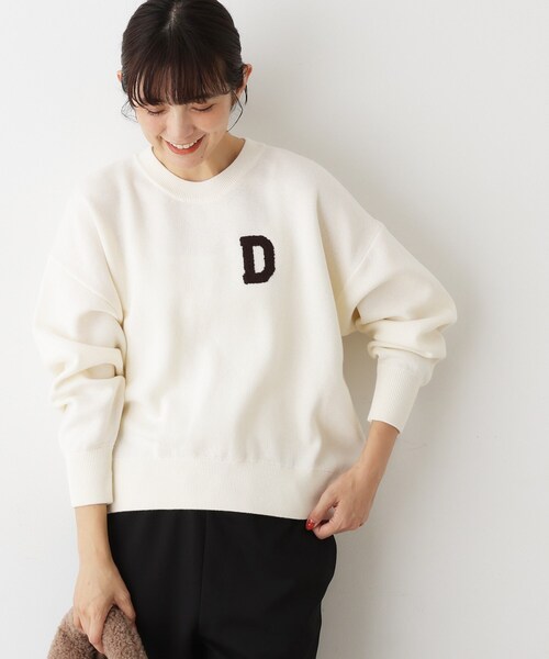 Dessin（デッサン） ニット セーター 「洗える」Dサガラ刺繍ワッペン