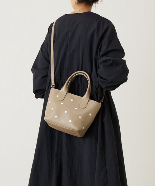 ドットレザー トートバッグ BEARDSLEY（ビアズリー） トートバッグ 「本革」ドット刺繍バッグ/小