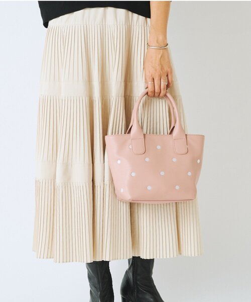 BEARDSLEY(ビアズリー) トートバッグ 「本革」ドット刺繍バッグ/小 BEARDSLEY(ビアズリー) トートバッグ 「本革」ドット刺繍バッグ/小