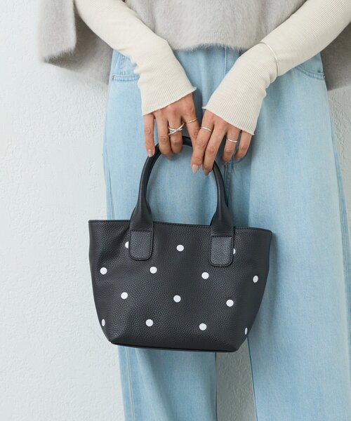 BEARDSLEY（ビアズリー） トートバッグ 「本革」ドット刺繍バッグ/小